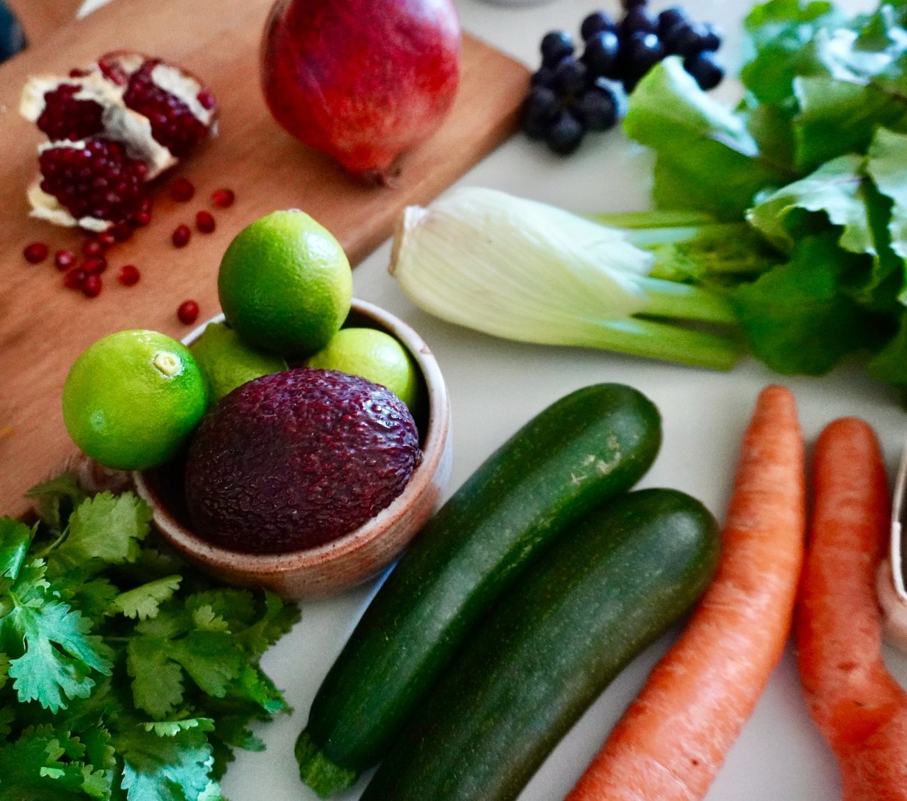 Fresh cooling summer vegetables and fruit